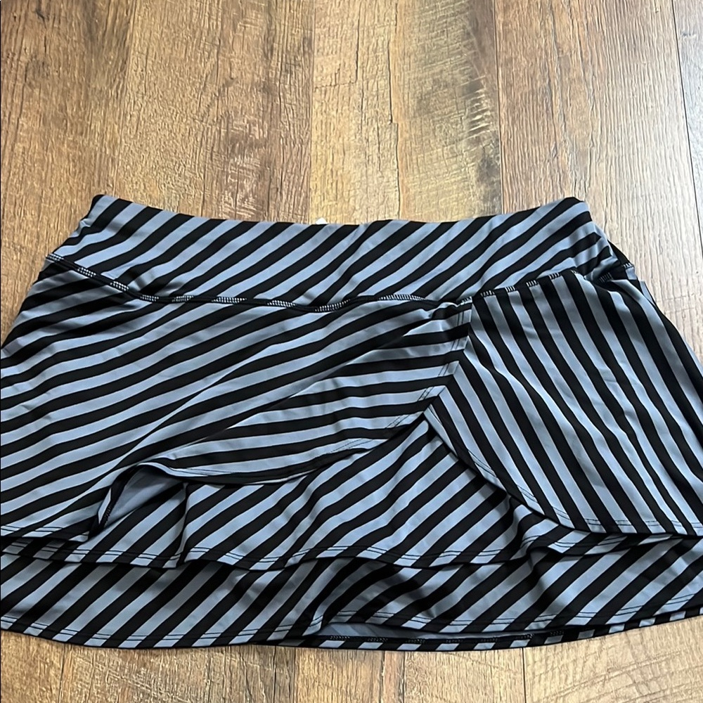Black and Gray Striped Skirt